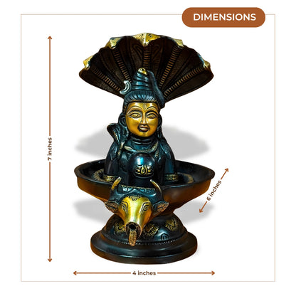 Shivling Idol with Lord Shiva Face and Nandi Base