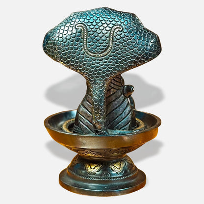 Shivling Idol with Lord Shiva Face and Nandi Base