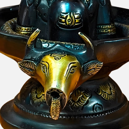 Shivling Idol with Lord Shiva Face and Nandi Base