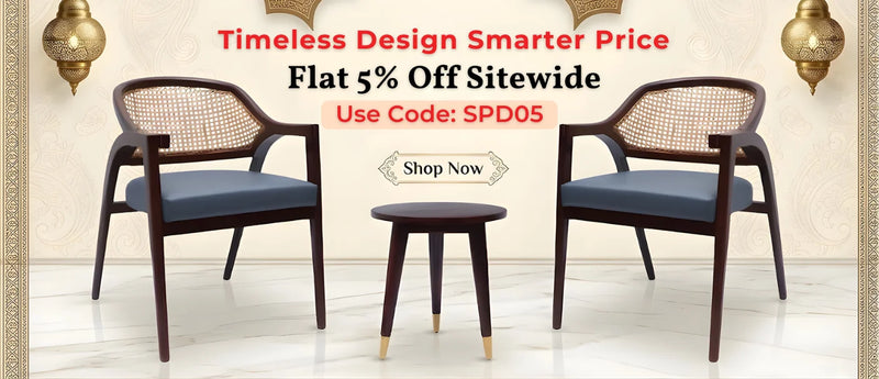 wooden cane chairs sale banner