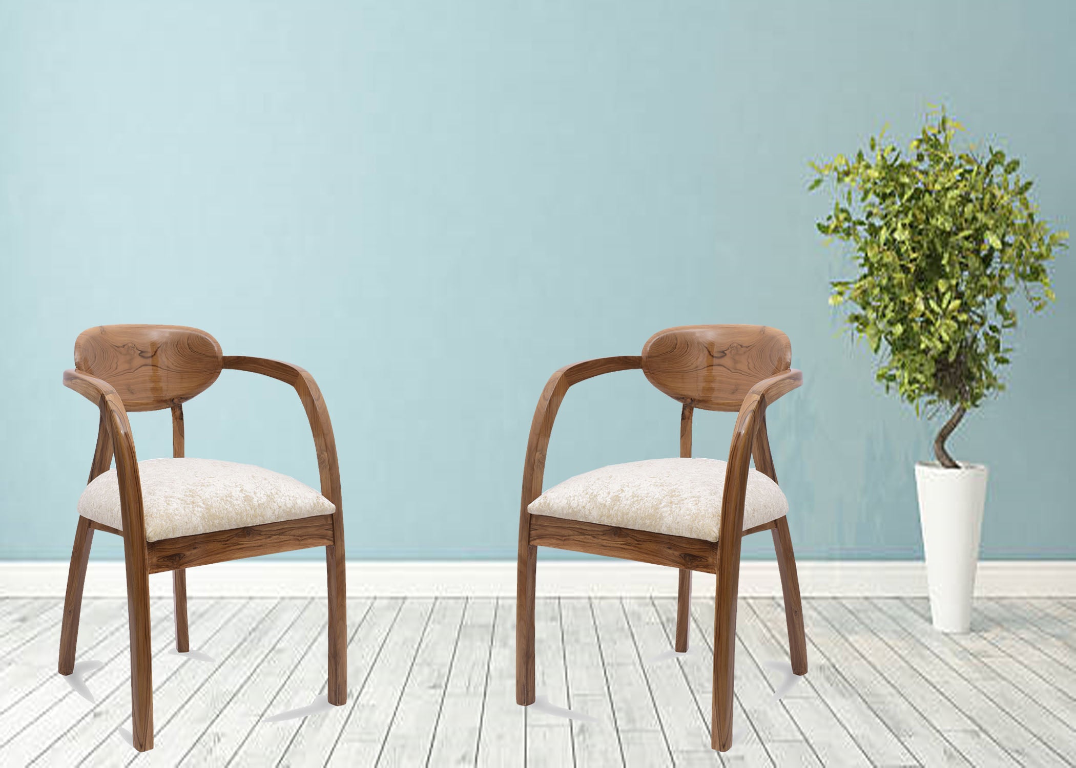 Abetos Solid Wood Arm Chairs