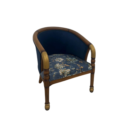 Flint Teak Wood Arm Chairs (Brown Blue)