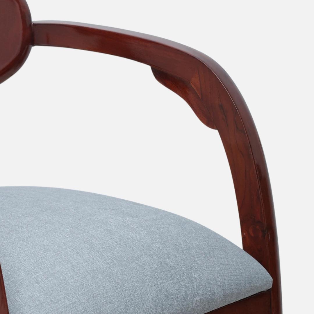 close view Abetos Teak Wood Arm Chairs (Brown Grey)