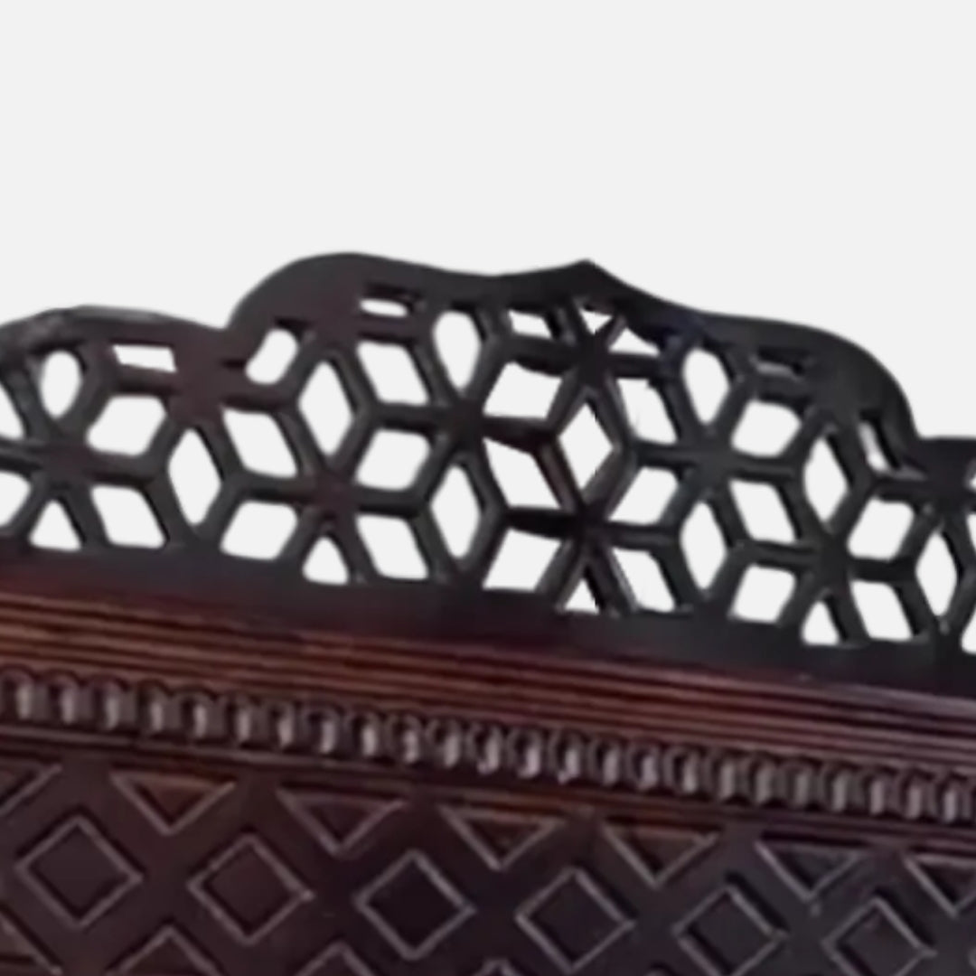 close view  Hemratna Teak Wood Mandir (Brown) 