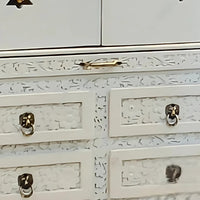 close view of Aarati Teak Wood Mandap (White)