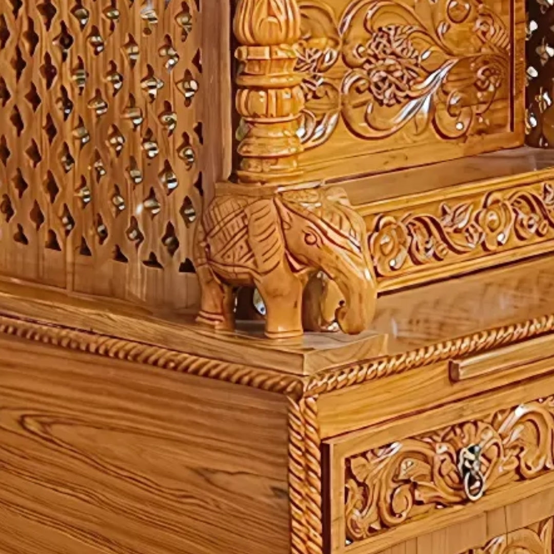 close view of Dakshinaalaya Teak Wood Mandap (Teak) 