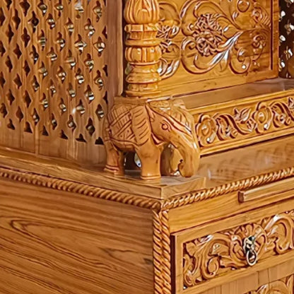 close view of Dakshinaalaya Teak Wood Mandap (Teak) 
