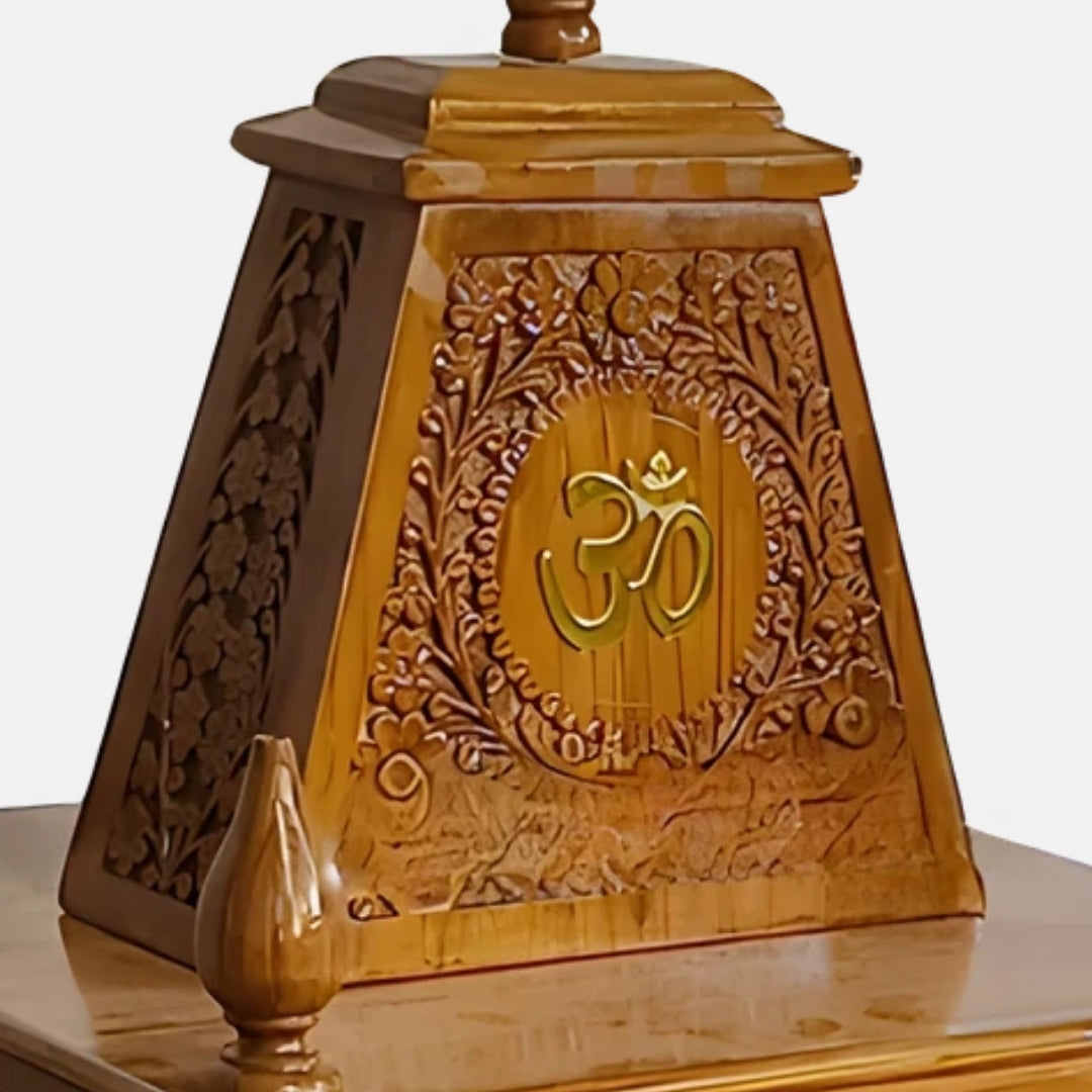 close view of Dharmika Teak Wood Mandap (Teak) 