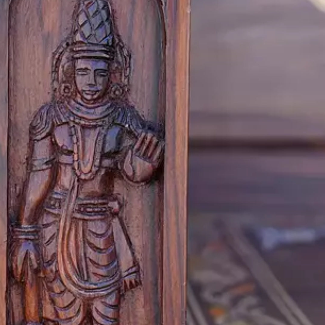 close view of Haridarshan Teak Wood Mandap (Wenge)