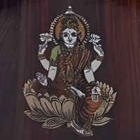 close view  of Kamalini Teak Wood Mandir (Brown)