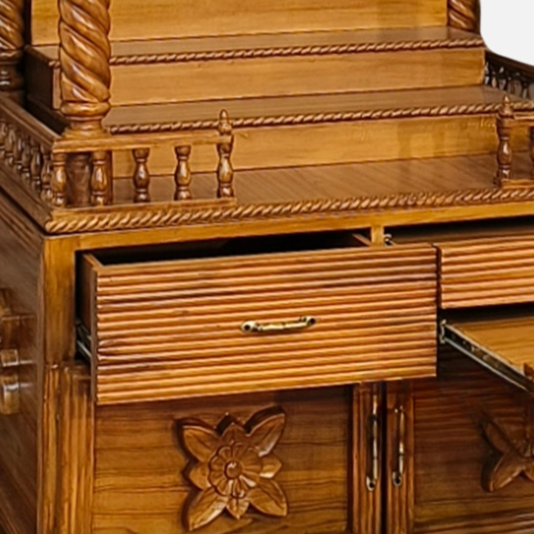 Karuna Teak Wood Mandap (Teak) side view 