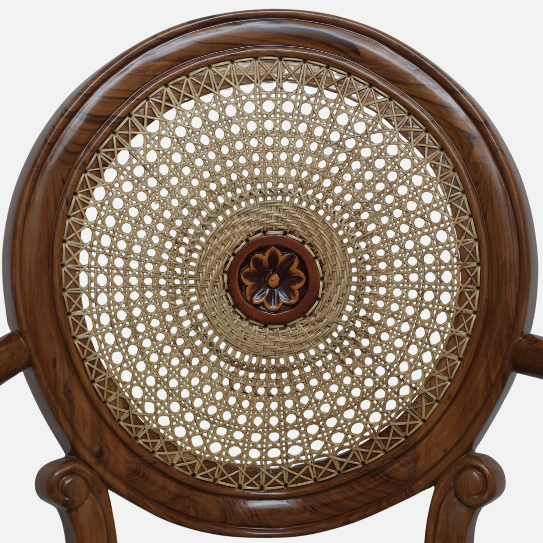 close view of Mavric Teak Wood Arm Chairs (Teak)