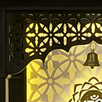 close view of  Ompeeth Teak Wood Mandap (Brown)