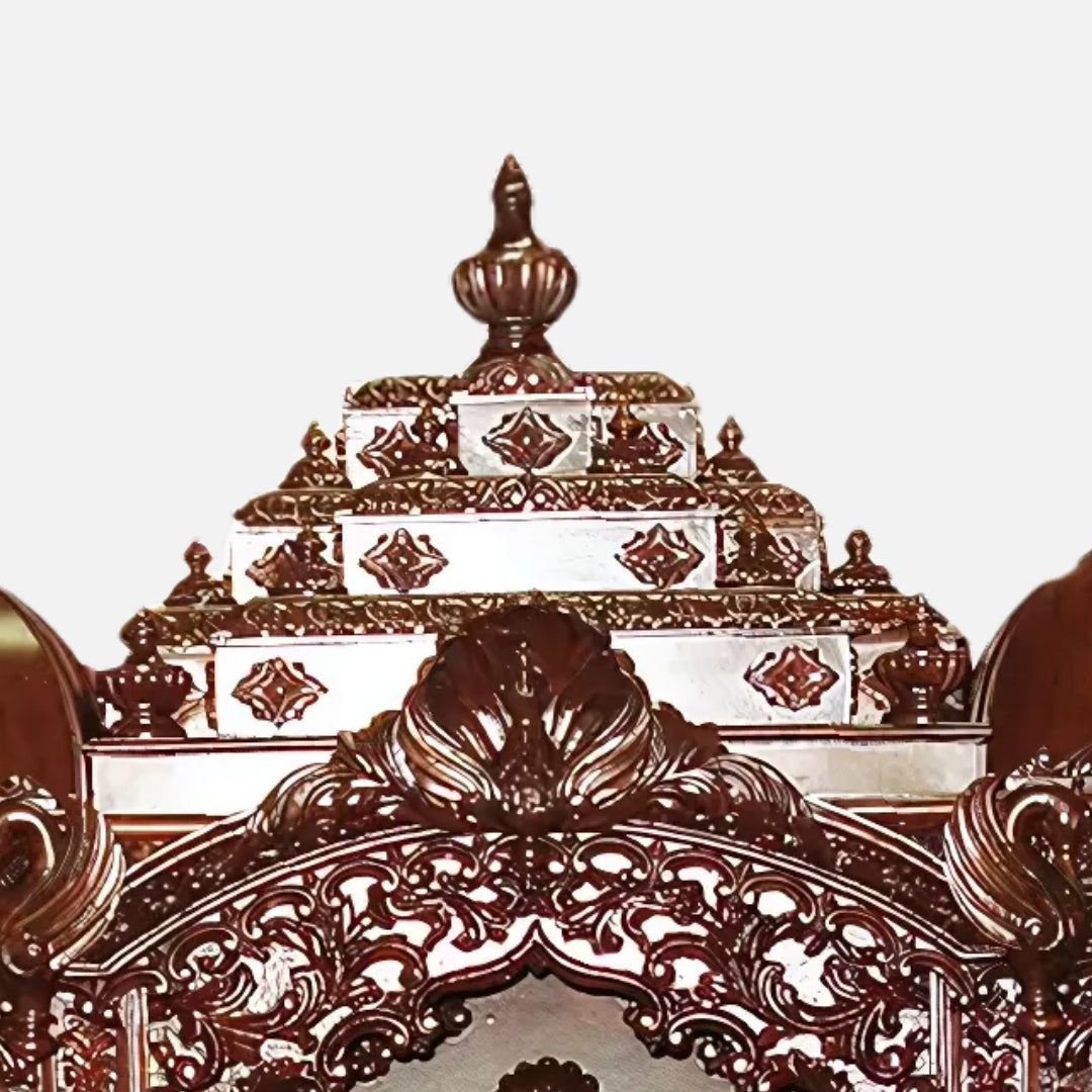close view  of Sharika Teak Wood Mandap (Brown) 