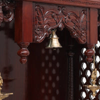 close view of Shubhalaya Teak Wood Mandir (Brown)  
