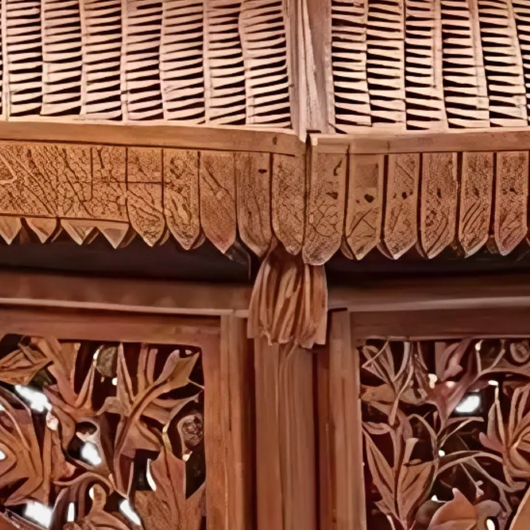 close view of Subhaga Teak Wood Mandir (Teak) 