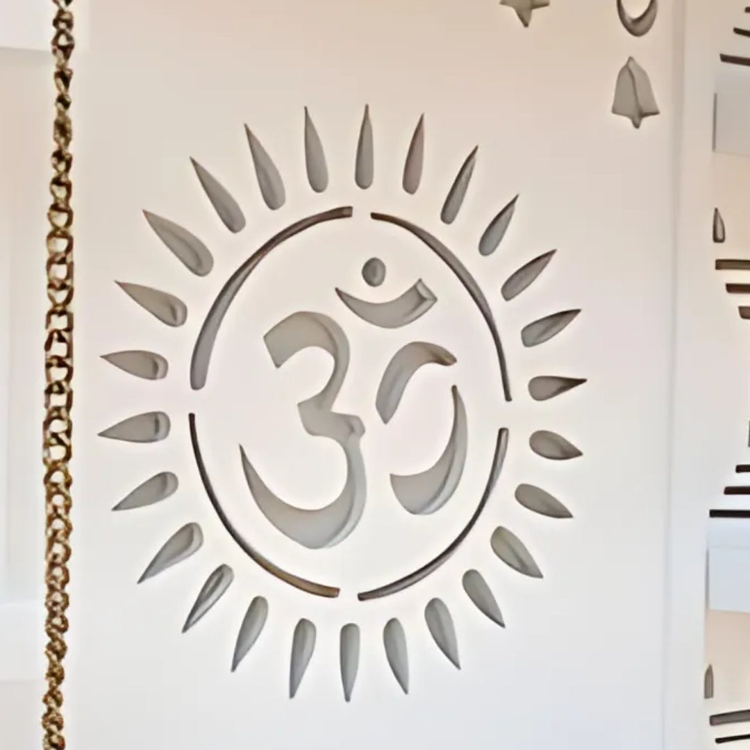 close view of Subramanya Teak Wood Mandir (White) 