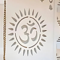 close view of Subramanya Teak Wood Mandir (White) 
