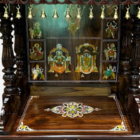 close view  of Sukrti Teak Wood Mandir (Brown) 