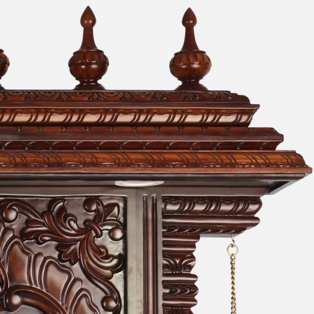 close view  of Sumangal Teak Wood Mandap (Brown) 