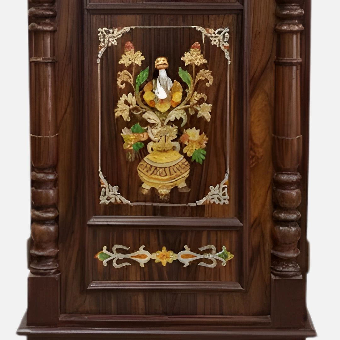close view  of Vedaroop Teak wood Mandap (Brown) 
