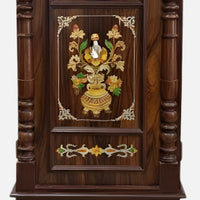 close view  of Vedaroop Teak wood Mandap (Brown) 
