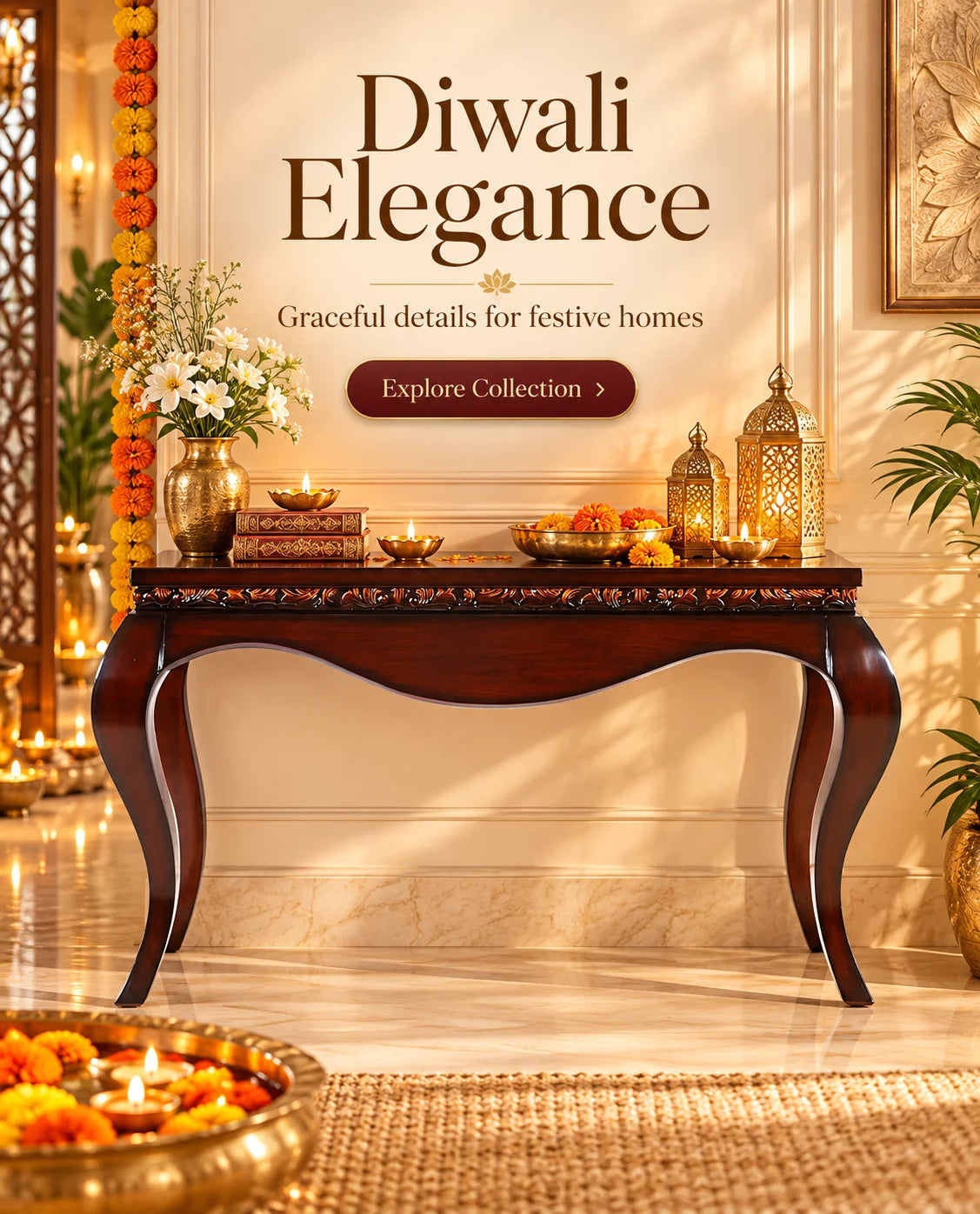 Teak wood arm chair with white cushion, Navratri offer