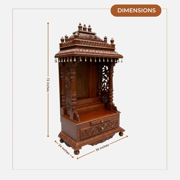 dimensions-Ishanika Teak Wood Mandap (Teak) 