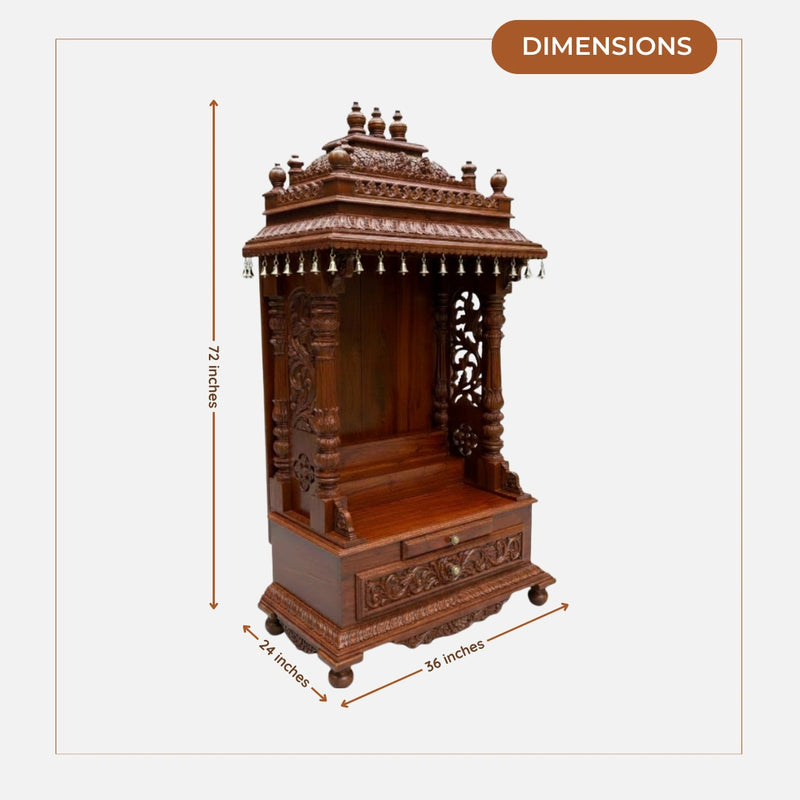 dimensions-Ishanika Teak Wood Mandap (Teak) 