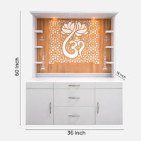 dimensions of Shubhranshi Wooden Corain Mandir (White)