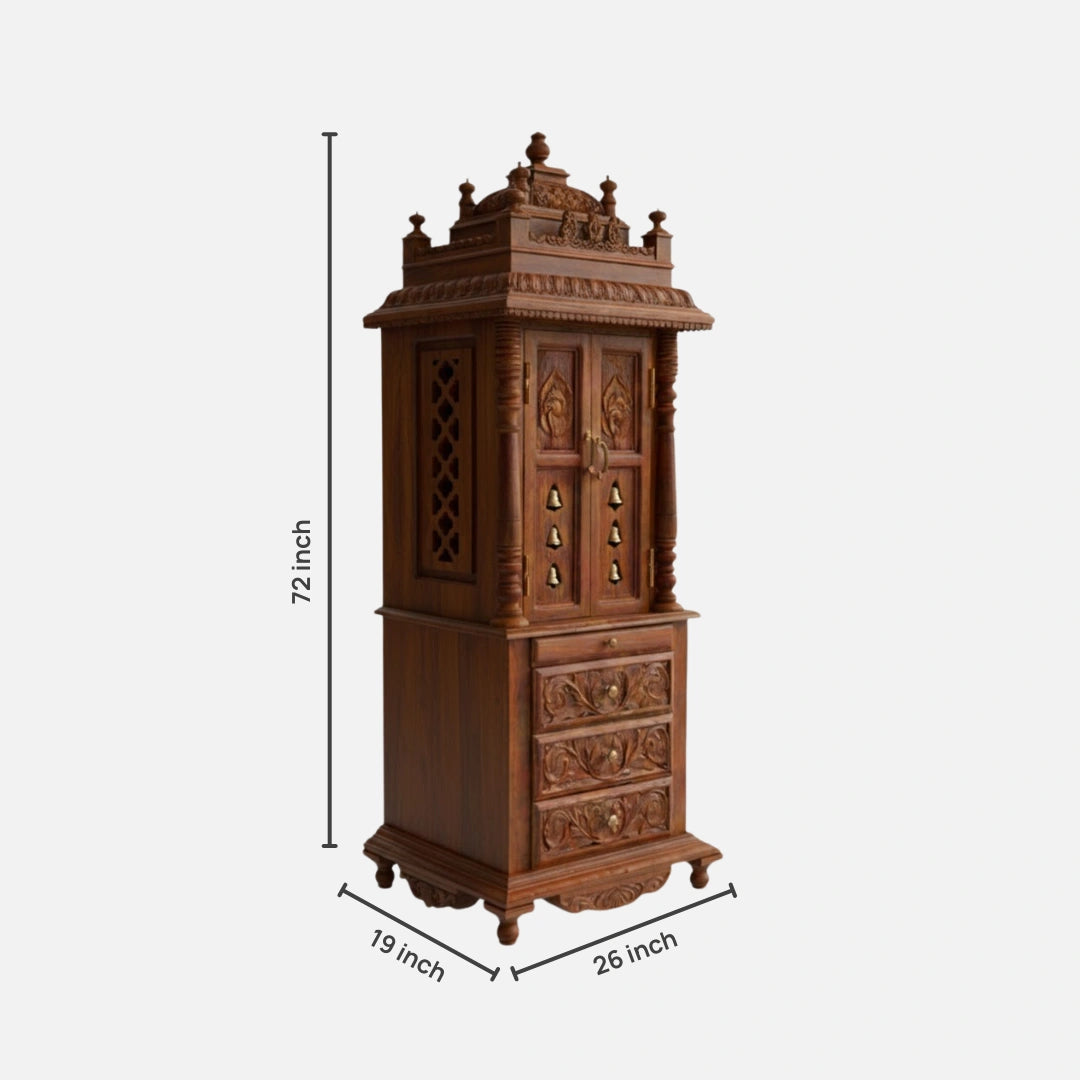 dimensions of  Aadinath Teak Wood Mandap (Brown) 