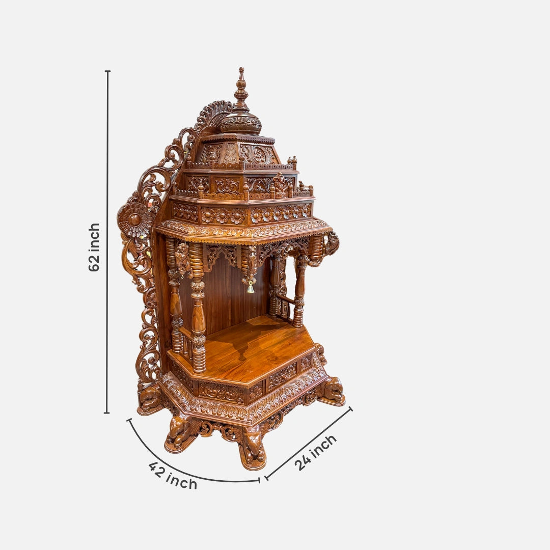 dimensions of  Aarzo Teak Wood Mandir (Teak) 