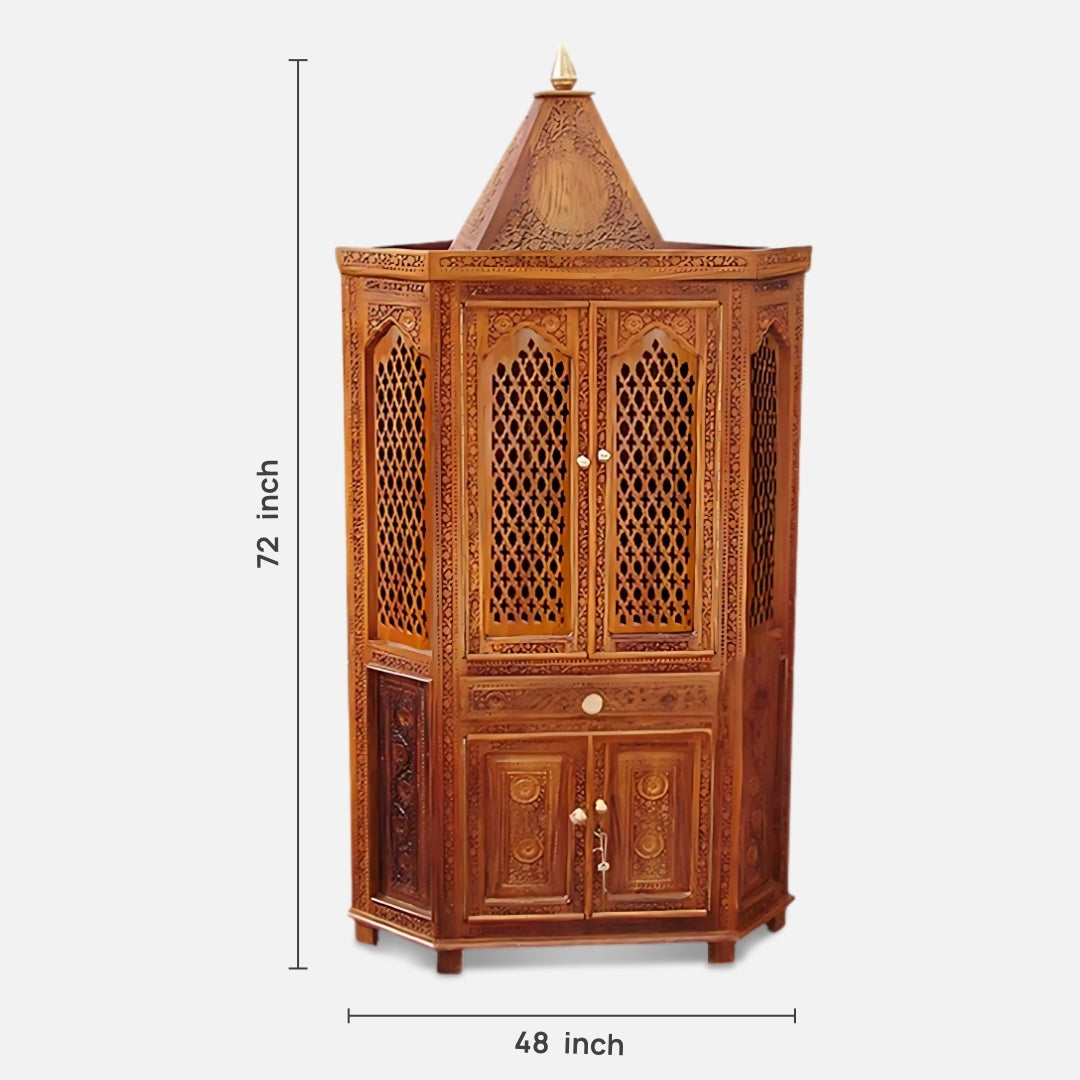 dimensions of Achyuta Teak Wood Mandap (Teak) 