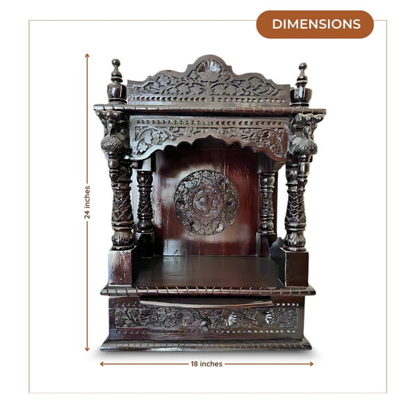 dimensions  of Ahalya Teak Wood Mandir (Brown) 