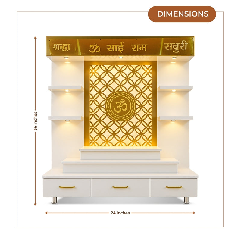 dimensions  of Amritesh Teak Wood Mandap (White) 