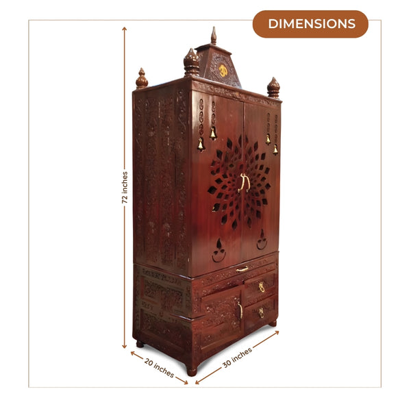 dimensions of Amruta Teak Wood Mandap (Brown) 