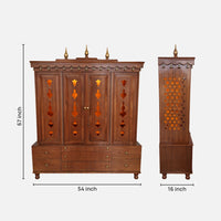 dimensions  of Arjit Teak Wood Pooja Mandap (Teak) 