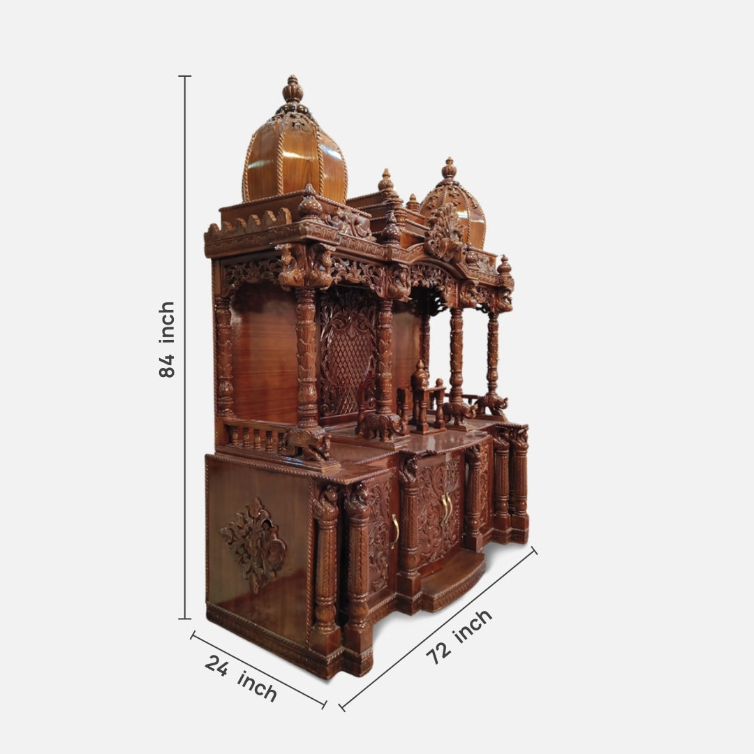 dimensions  of Aroha Teak Wood Mandap (Brown) 