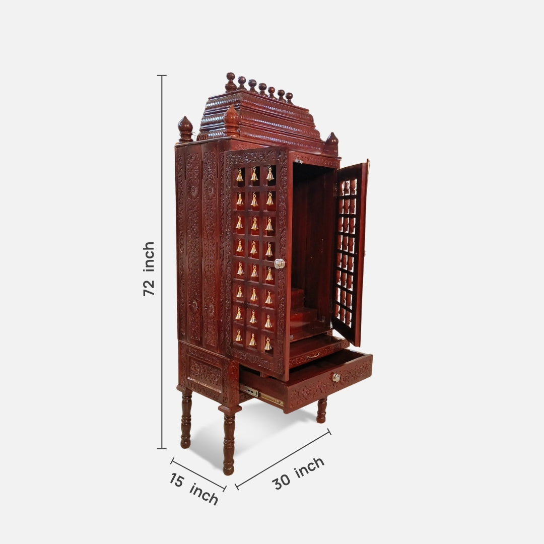 dimensions  of Devashri Teak Wood Mandap (Brown) 