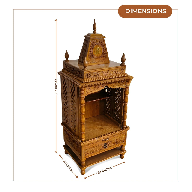 dimensions  of Dharmika Teak Wood Mandap (Teak) 