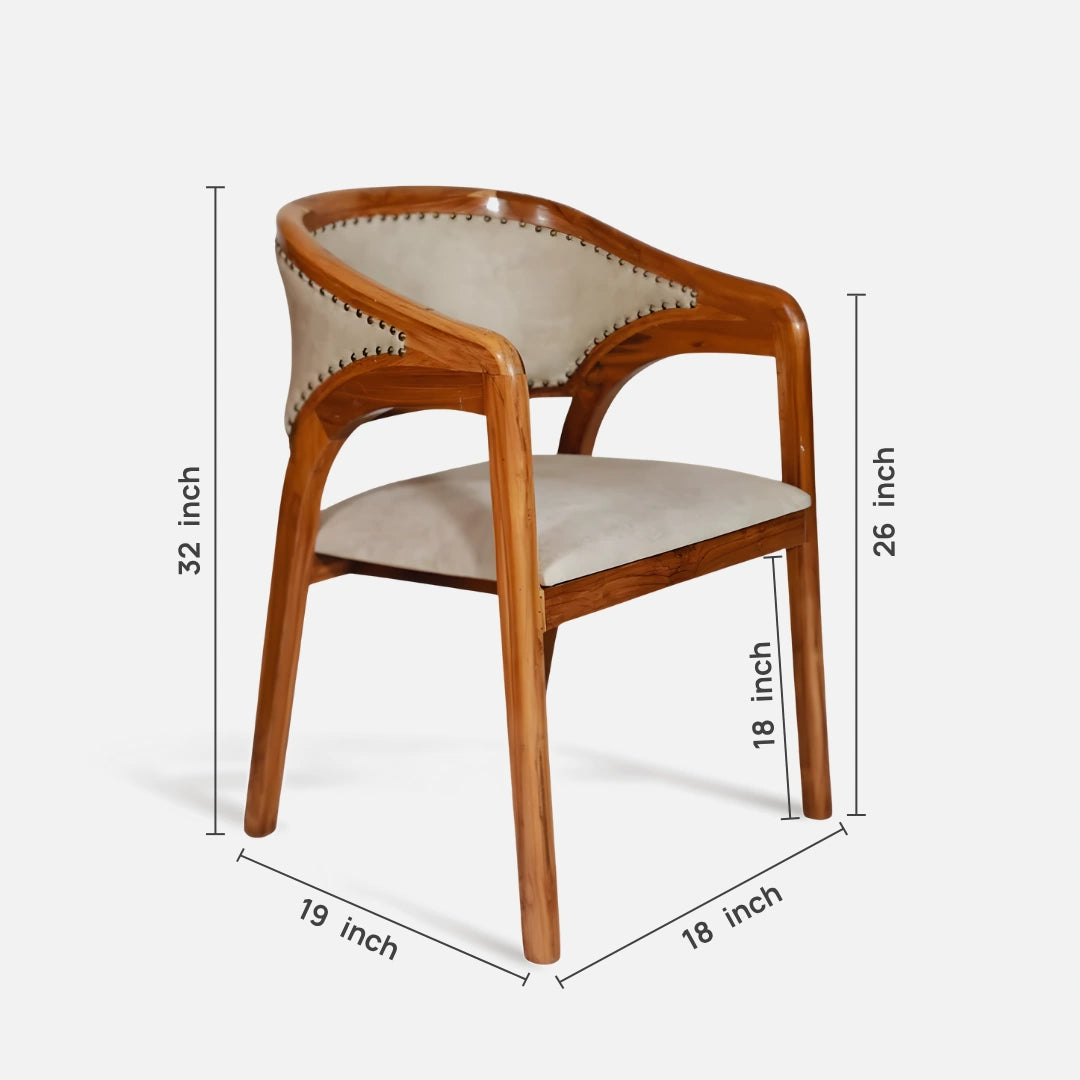 dimensions  of Fezra Teak Wood Arm Chair (Teak) 