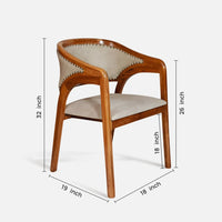 dimensions  of Fezra Teak Wood Arm Chair (Teak) 
