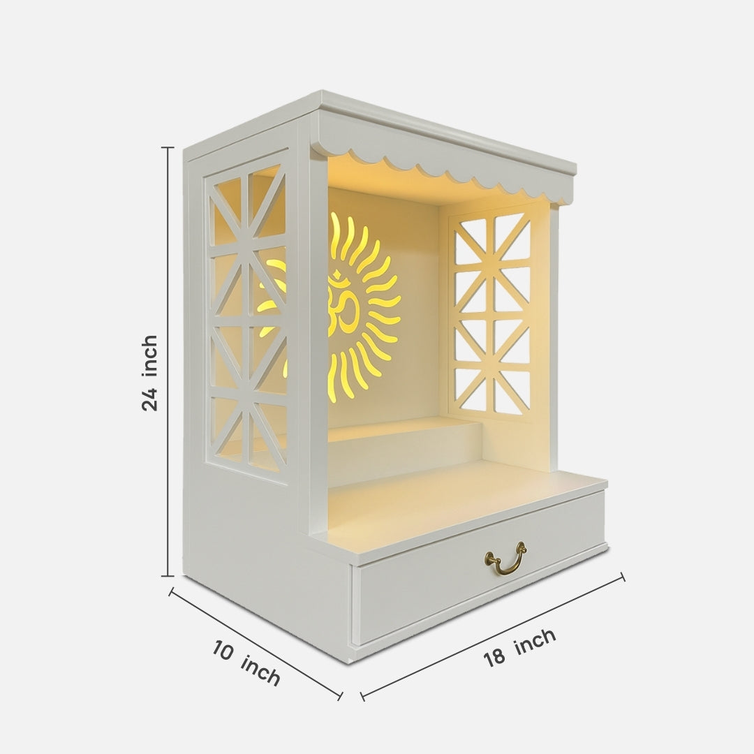 dimensions of Girivasa Teak Wood Mandap (White) 