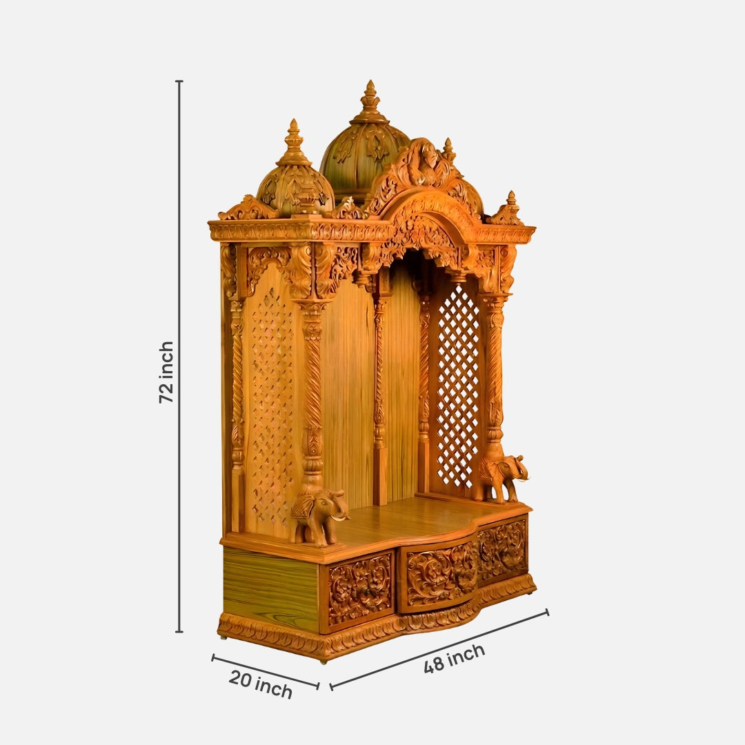 dimensions  of Govindaraja Teak Wood Mandap (Teak) 