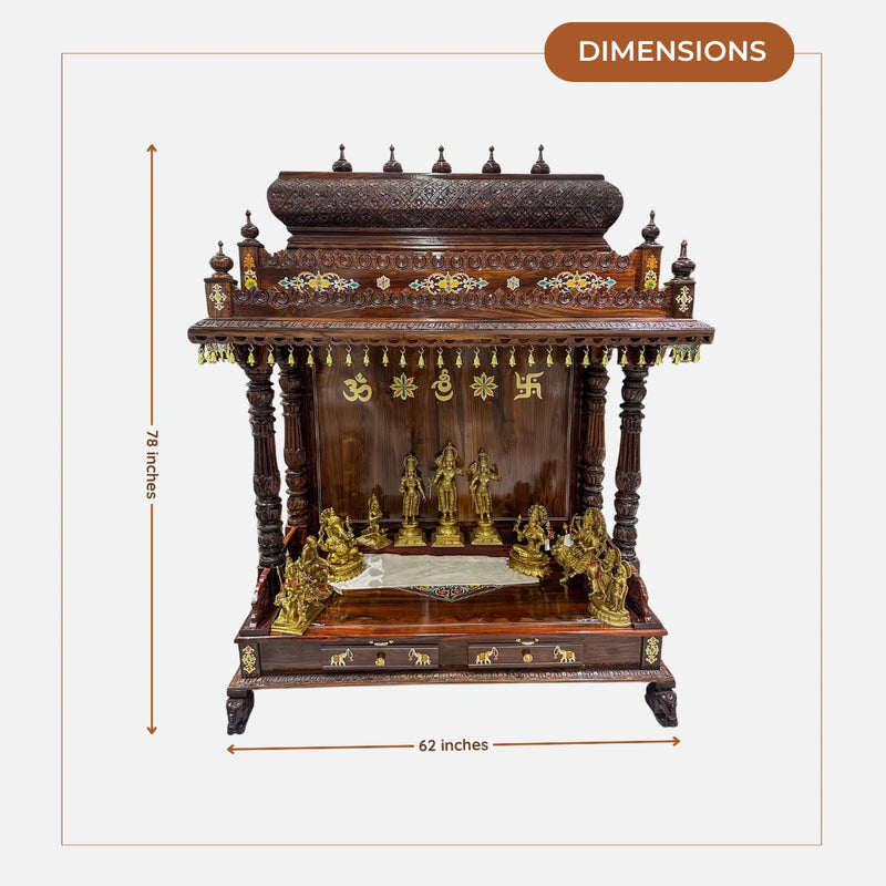 dimensions of Jagadish Teak Wood Mandap (Teak)