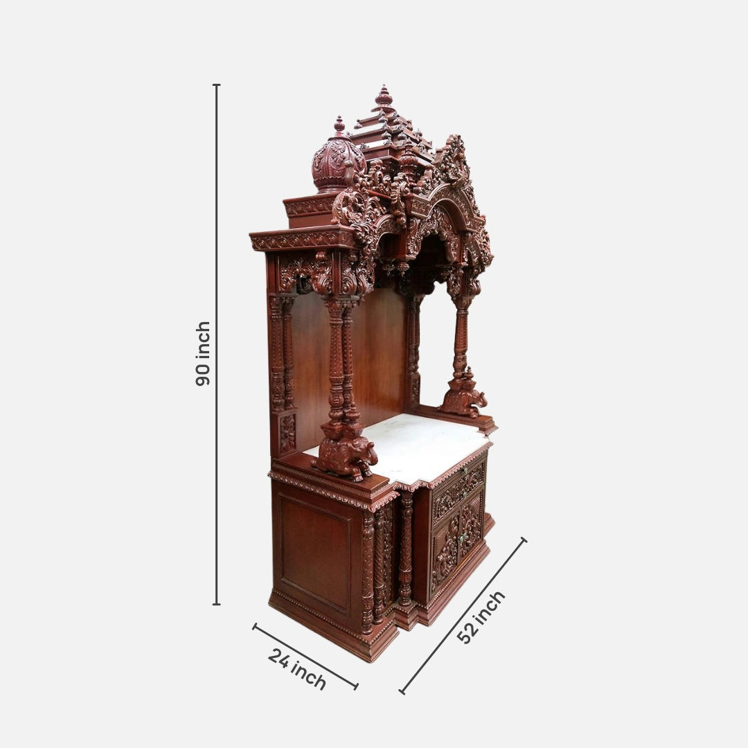 dimensions of Kanchi Teak Wood Mandap (Cherry) 