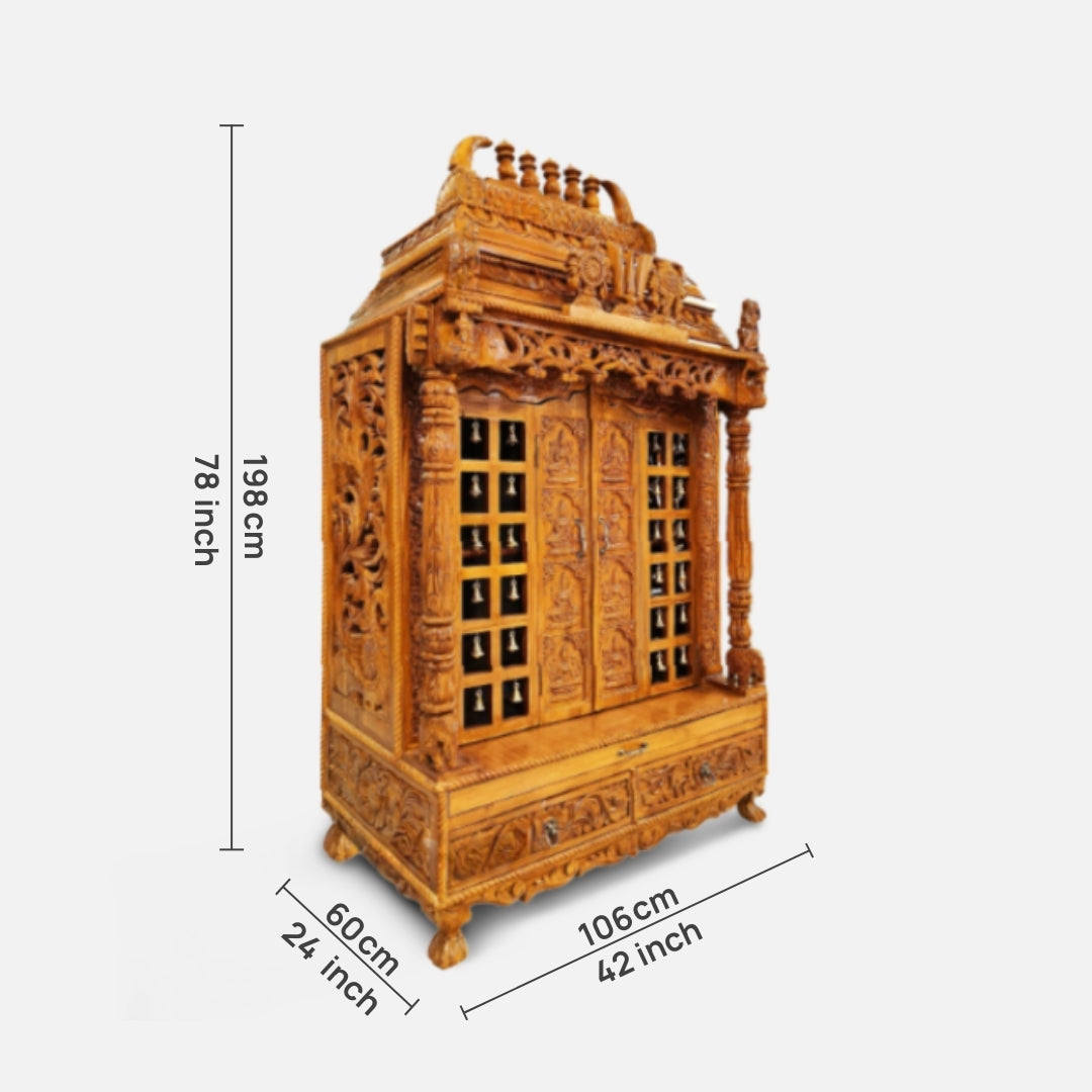 dimensions of Kaveri Teak Wood Mandap (Teak) 