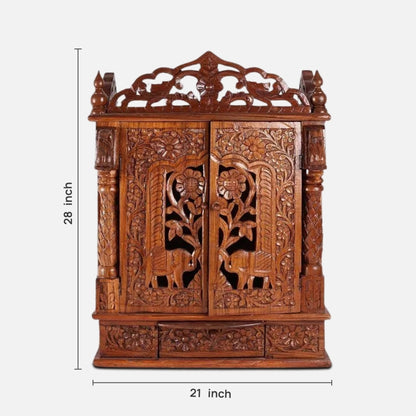 dimensions of  Keshava Teak Wood Mandir (Teak) 