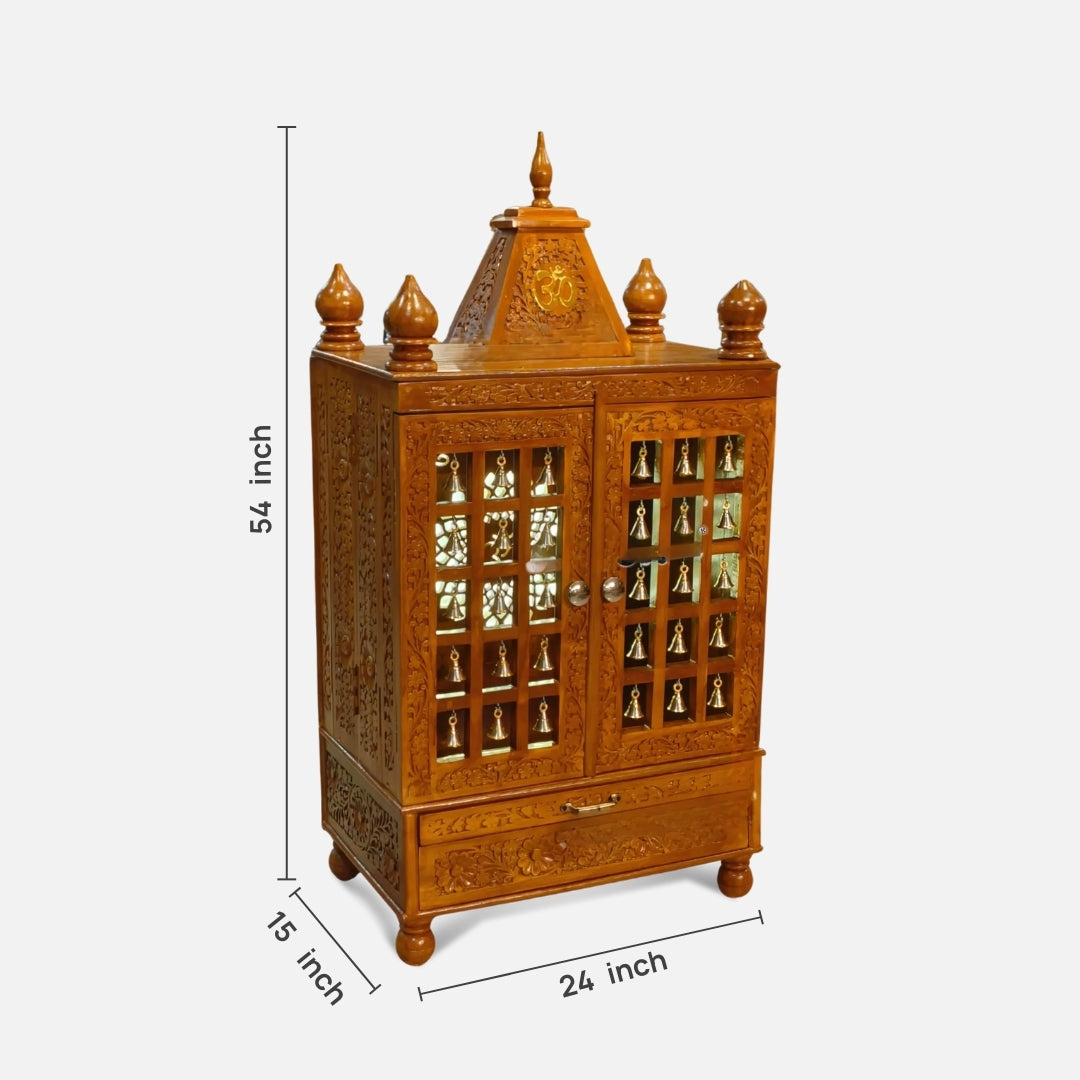 dimensions of  Krittika Teak Wood Mandir (Teak)  