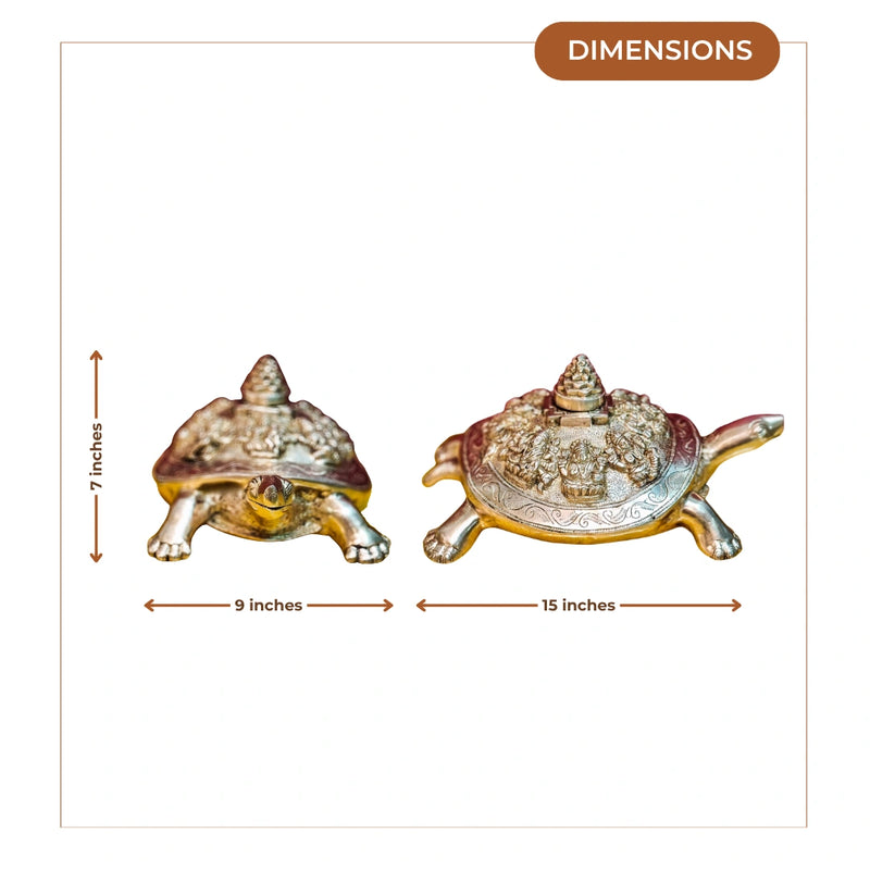 dimensions of Kurma Tortoise Brass Idol 